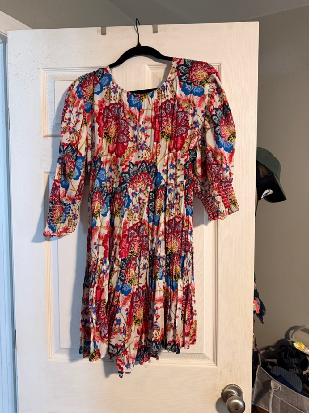 Misa Los Angeles Red & Blue Floral Mini Dress